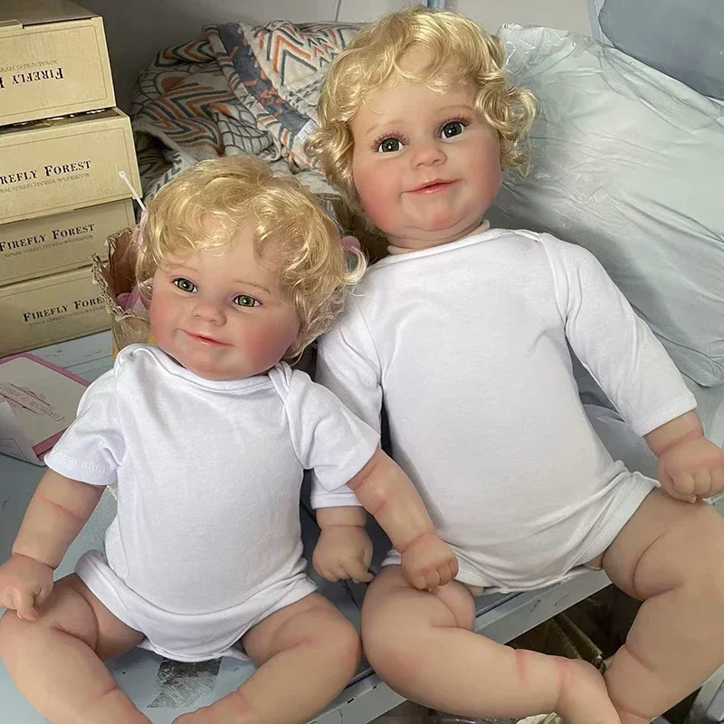 

50/60CM Reborn Toddler Baby Doll Maddie In Green Eyes Soft Cuddly Lifelike Baby Genesis Paint with Visible Veins Bebe Reborns