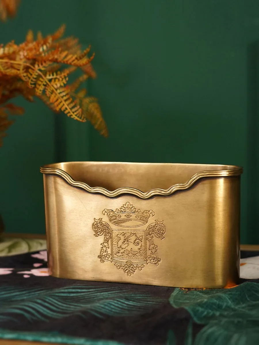 

Декоративный держатель для салфеток Ele Brass, коробка для хранения с пультом ДУ, органайзер для кофейного столика, декоративный диспенсер для бумажных полотенец для гостиной