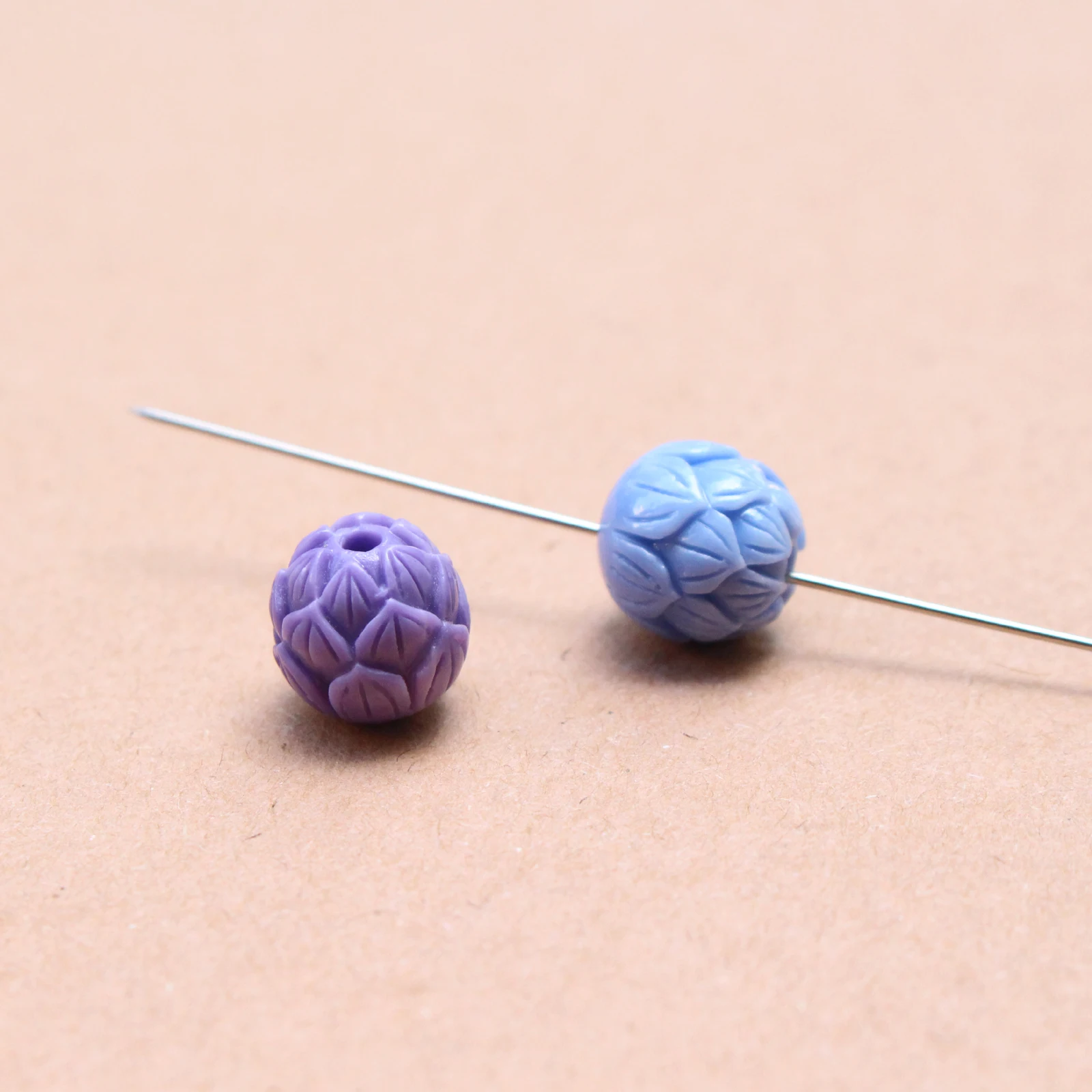 11mm Bead Carved Lotus Beads Artificial Coral Flower Pink Blue Purple for Jewelry Bracelet Necklace making DIY Craft Loose Beads