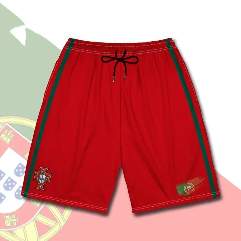 Portugal Spain Italy Football National Team Uniform Sports Shorts Men\'s and Women\'s 3D Printing Breathable and Comfortable