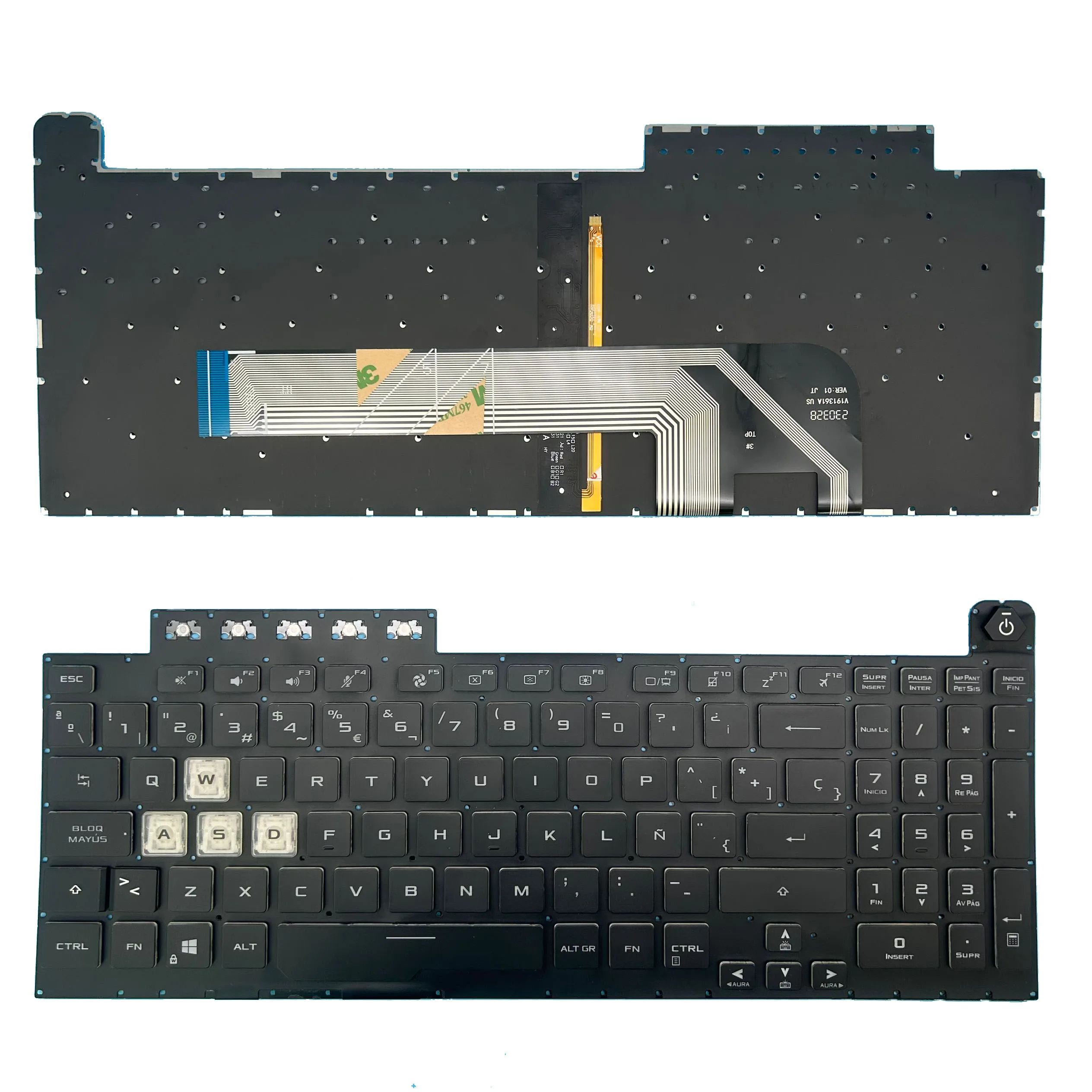 Nowa klawiatura angielsko-świetlikowa (anglohiszpańska) do ASUS TUF Gaming A15 FA506 FA506Q FA506U FA506NF FA506IHR TUF506I TUF506IH TUF506IV z podświetleniem RGB — zdjęcie 2