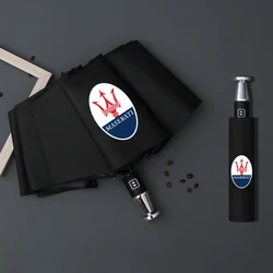 Car Automatic Folding Windproof Sunshade Umbrella For Maserati Ghibli Levante MC20 Grecale Coupe Quattroporte GranTurismo Spyder