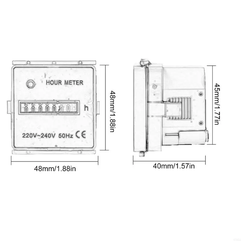 C90A Electric Time Counter 220V -240V Hour Meter Meter Meter Airconditioning