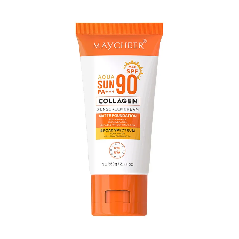 MAYCHEER SPF90+ حليب الوجه فائق الواقي من الشمس، درع UVA/UVB صيفي، لوشن مرطب خفيف الوزن وغير دهني