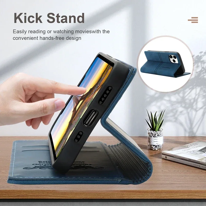 Wallet Flip Business Slot Magnetic Leather Case For Xiaomi Redmi 15C 14C 13C 12C 10C 9 9A 9C 9T Note 14 Pro 14S 13 12S Cover
