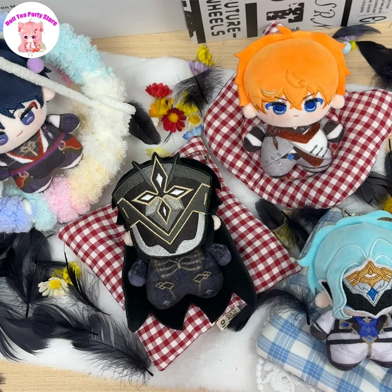 

II Dottore Tartaglia Sandrone Balladeer Plush Stuffed Cotton Doll 10cm Anime Genshin Impact Printed Nunu Body Cartoon Gift