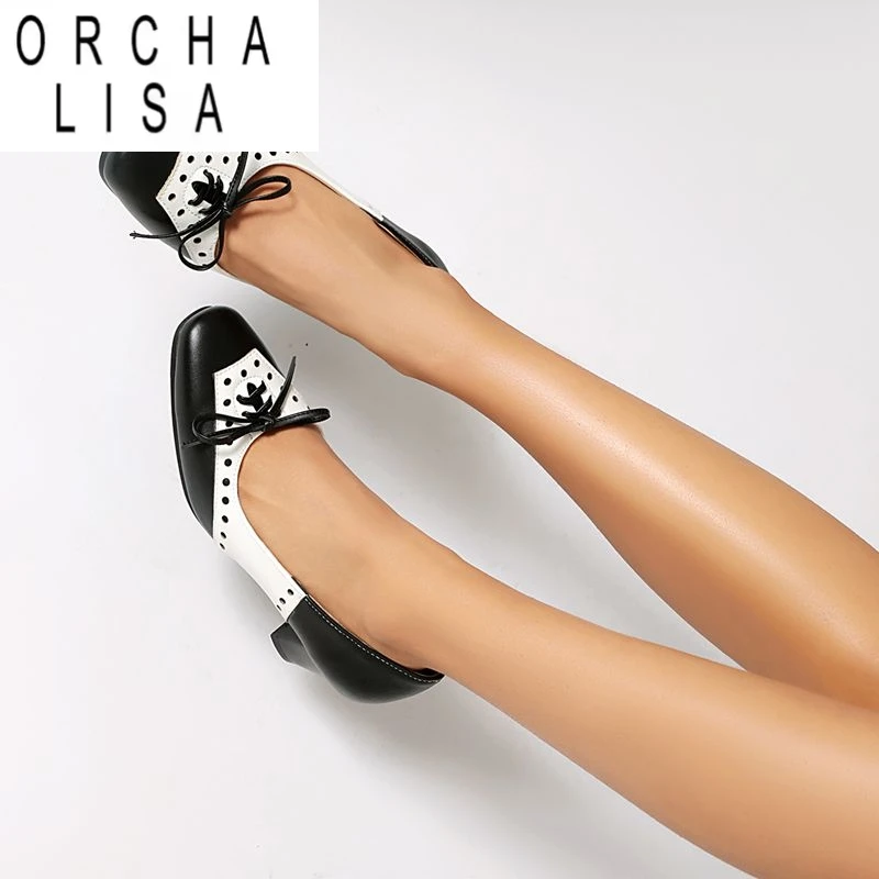 

ORCHA LISA 2025 New Design Sweet Women Pumps Square Toe Block Heels 6cm Bowknot Mixed Color Plus Size 41 42 43 Dating Lady Shoes