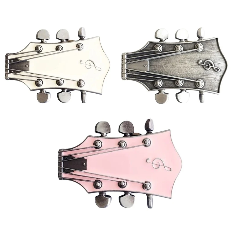 

50JB Removable Steel-String Buckles Antique Music Belt Buckles Unique Styles Versatiles for Music Lovers