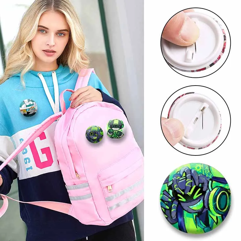 Lustiges Subspace Sword Medkit Meme Abzeichen Anime Game P-Phighting Anstecknadeln Cartoon Brosche für Tasche Hut Ornament Freund Schmuck Geschenk – Detail 2