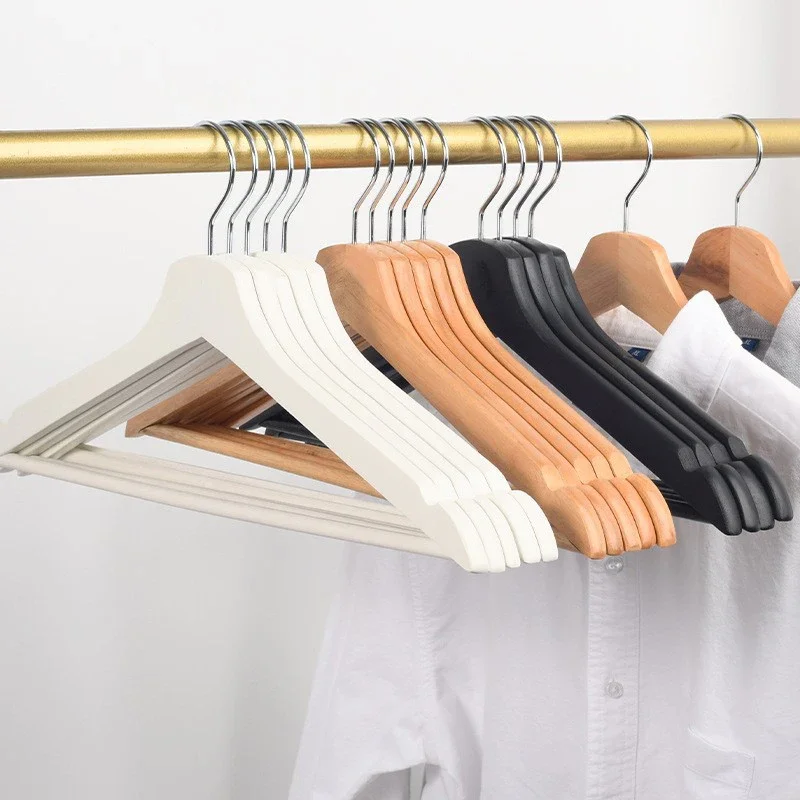 Home Premium Wooden Hangers,Durable Wood Suit Hangers with Shoulder Grooves for Closet,Non Slip Organizer Rack for Shirt Coats