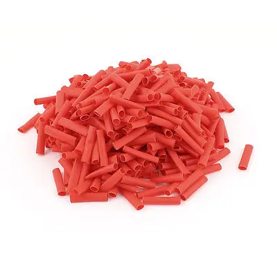 500pcs 5mm Ratio 2:1 Red Flexible Polyolefin Heat Shrink Tubing Tube Wire Wrap