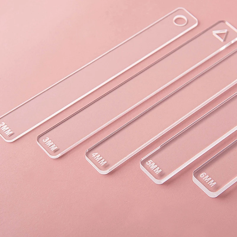 10Pc/Set Clay Ruler Acrylic Soft Pottery Polymer Clay Thickness Ruler Transparent DIY Earrings Jewelry Making Tool