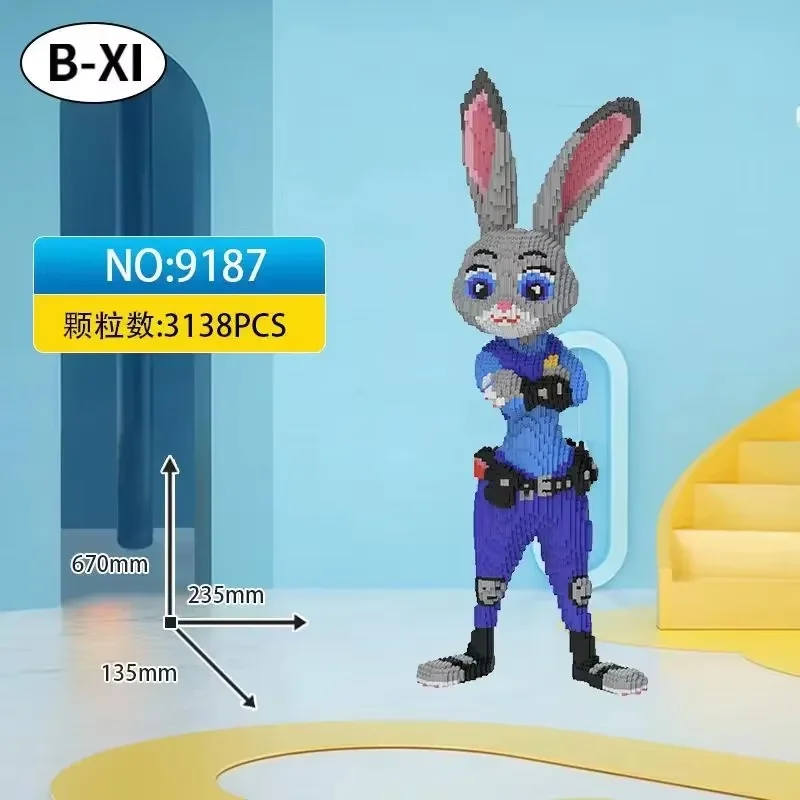 100cm Zootopia Disney Nick Wilde Judy Building Blocks Hopps Diamond 4 Style Assembled Connection Brick Figure For Gift Toy