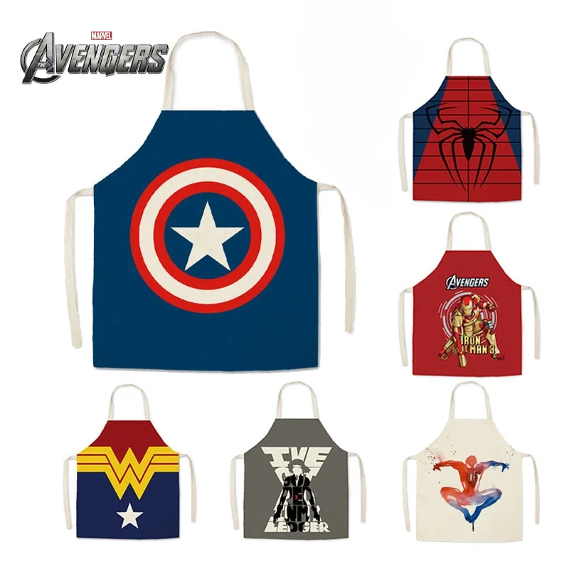 Marvel Avengers Kitchen Apron funny Cartoon Figure SuperHero adults children Household Cooking Aprons Dinner Cooking BBQ Apron