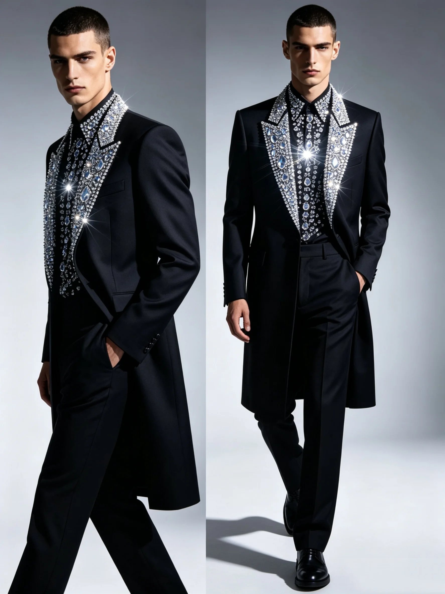 Traje de Hombre Negro con Cris - Formal Wear For Men Black Suit reseña y precio