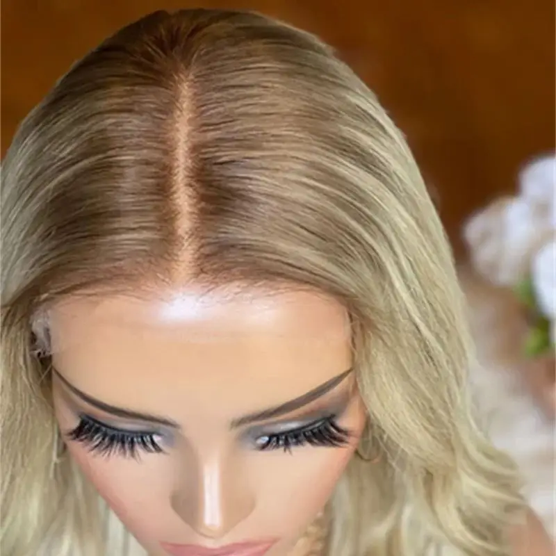 

Высочайшее качество Ombre Blodne Balayage Роскошный синтетический парик фронта шнурка Бесклеевой мягкий Легко носить 100% натуральный вечерние Daliy Косплей