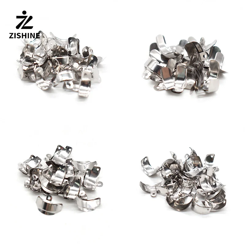 50Pcs Dental Sectional Matrix Bands M4 Stainless Steel Contoured Matrices 3.5-6.5mm for Deciduous Premolar Molar Restoration