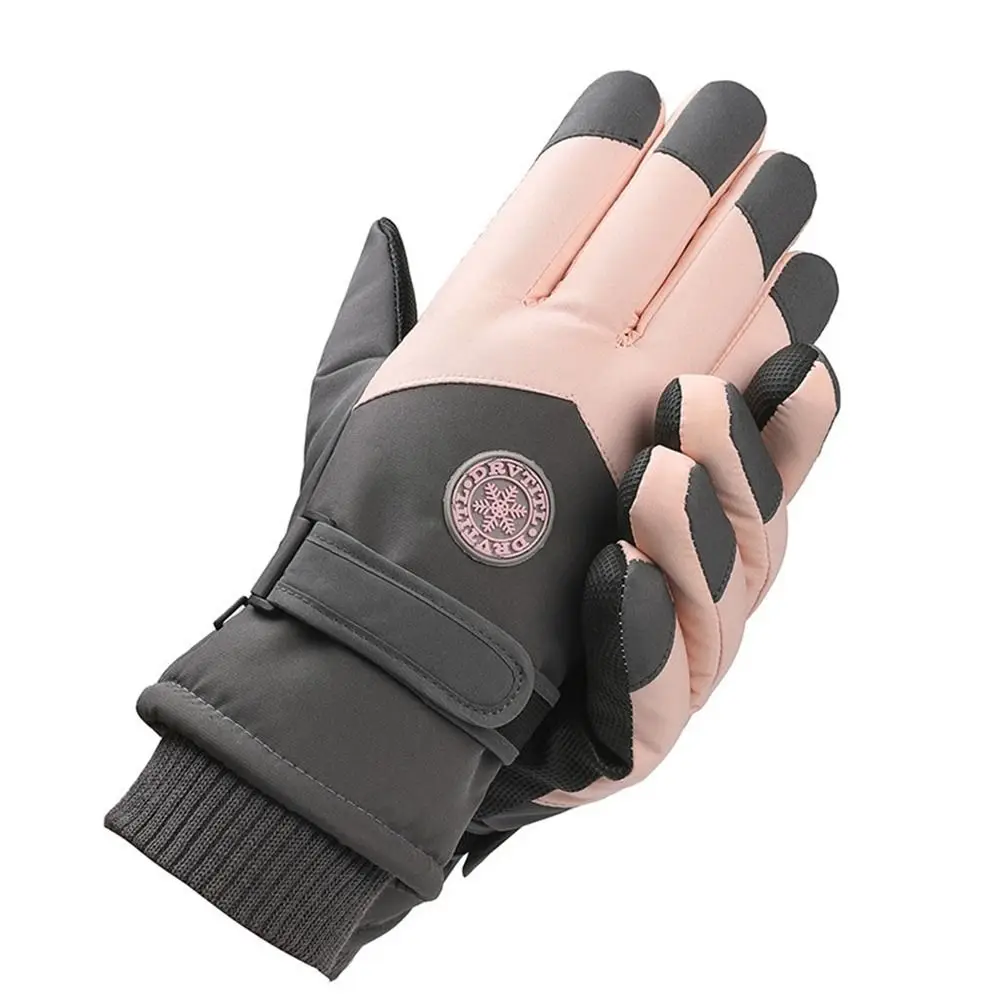 

PU Leather Winter Cycling Gloves Full Fingers Fleece Lining Touch Screen Gloves Non-Slip Waterproof Non-Slip Gloves