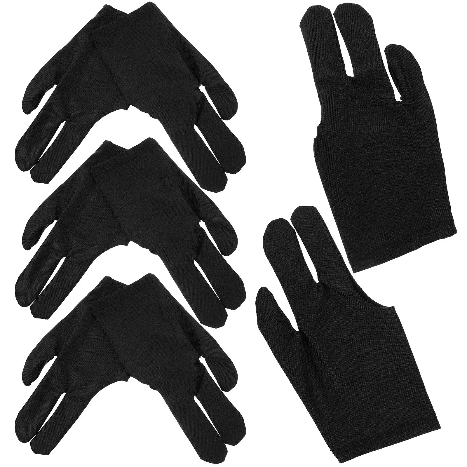 4Pairs Pool Gloves Professional Breathable Elastic Billiard Sports Gloves Sweat Wicking Stable Grip for Cue Sports Men Women