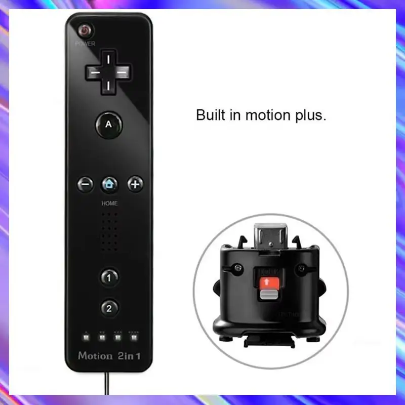 

A24U Bluetooth Gamepad For Wii / Wii U Console Wireless Remote Controller With Motion Plus, Nunchuck, And Wrist Strap