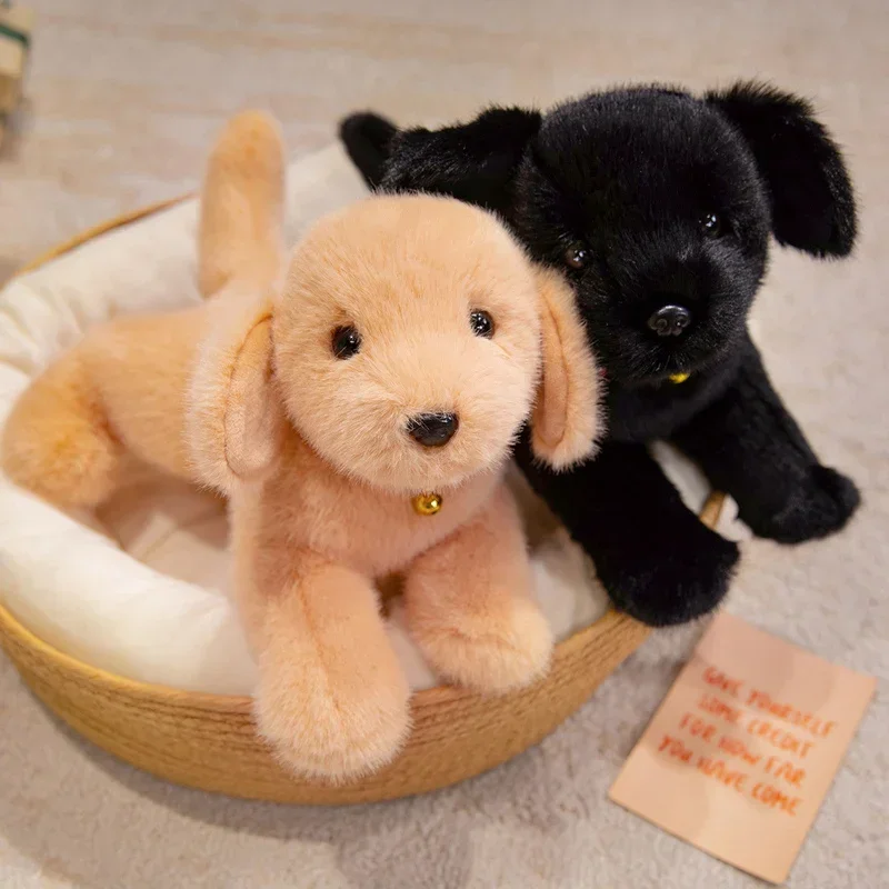 Simulação labrador cão brinquedo de pelúcia recheado realista golden retriever animais filhote de cachorro boneca fofinho travesseiro presente aniversário natal