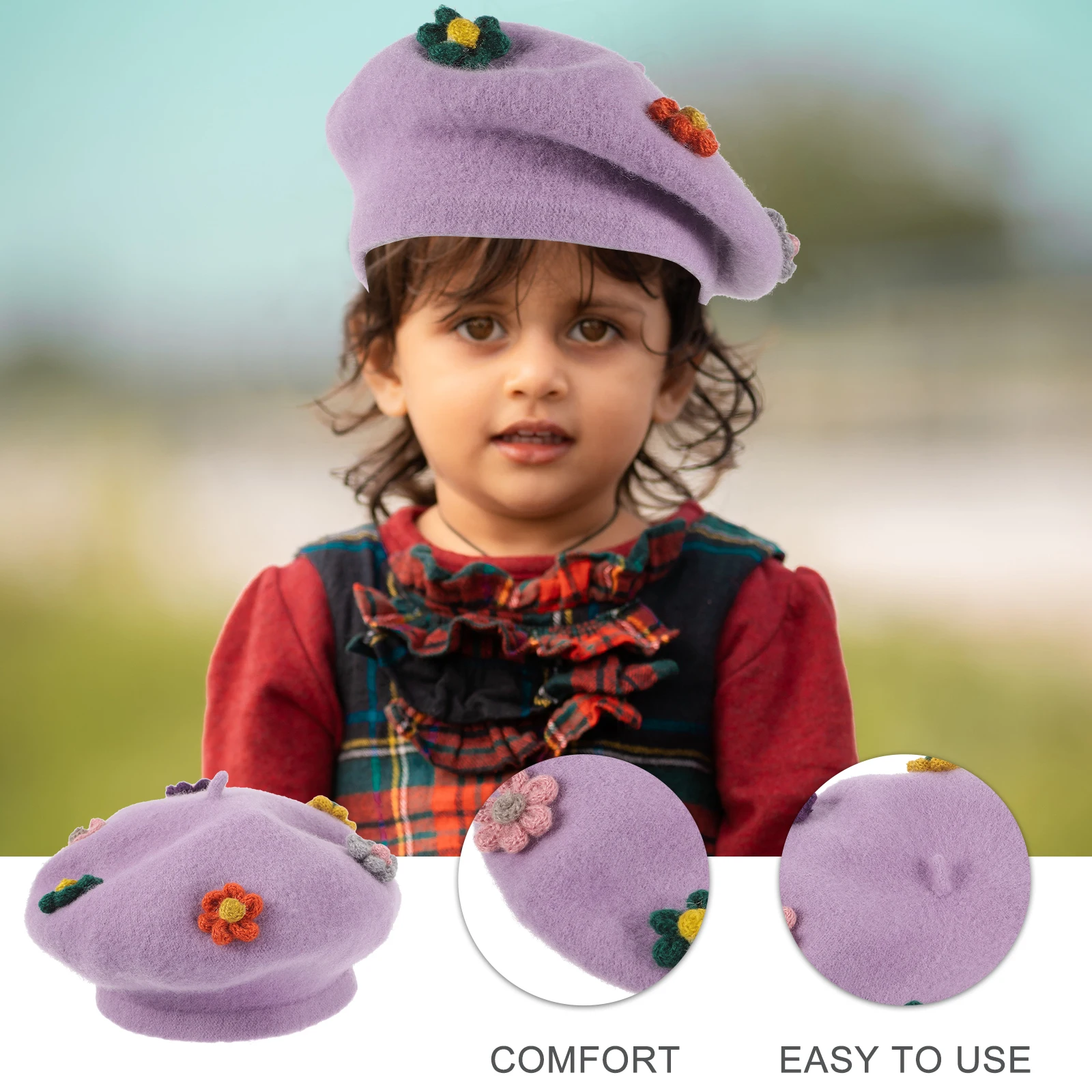

Children's Woolen Berets Soft Warm Breathable Fashionable Kids Hats for Spring Autumn Winter Toddler Bucket Cap