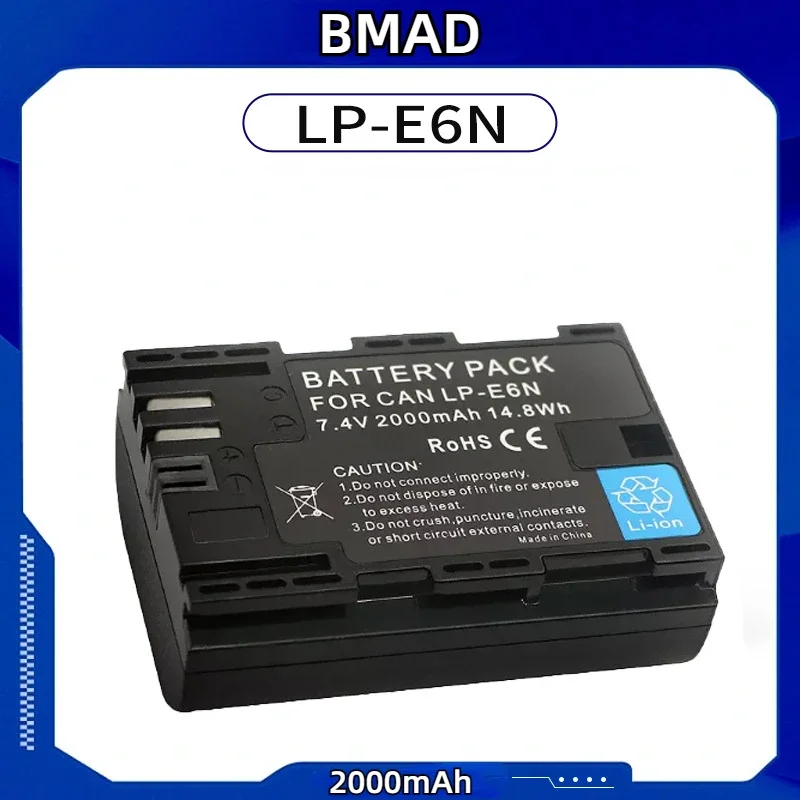 

Lp-E6n 7.4v 2000mah Lithium Battery Upgrade Version Suitable For Canon 5d4 80d 5d2 5d3 90d Dslr Camera Battery Full Decoding