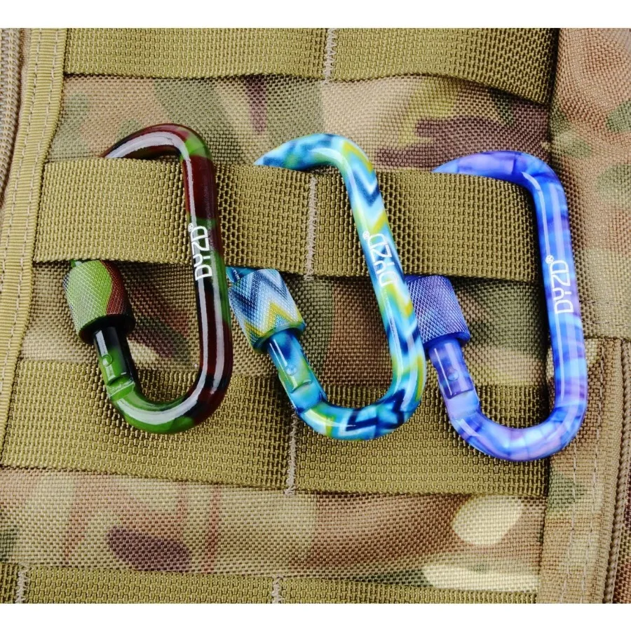 والعتاد سبائك الألومنيوم D شكل أبازيم D حلقة سلاسل المفاتيح المسمار قفل الربيع خطاف مشبك كيرينغ كليب هوك 5 كولو