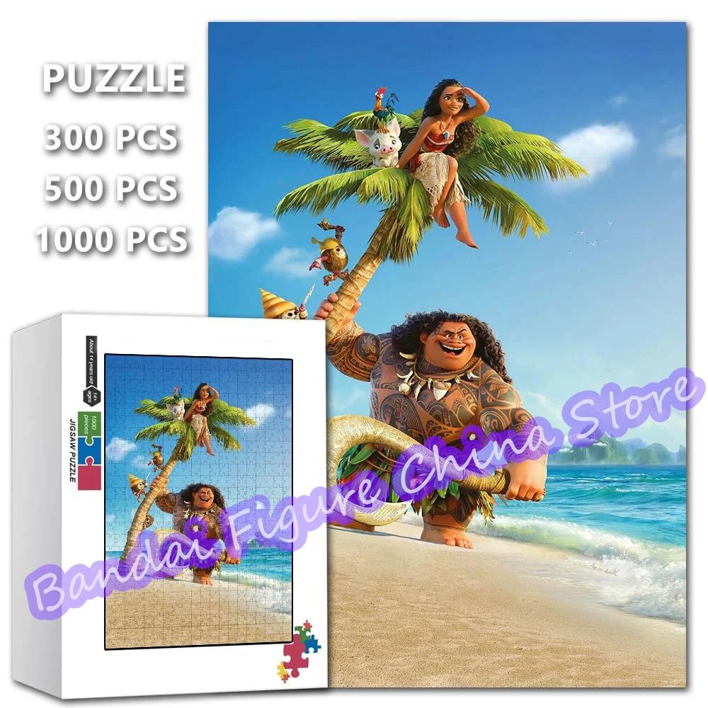 

Disney Princess Moana Decompress Educational Puzzle 300/500/1000 Pieces Ocean Adventure Anime Print Jigsaw Puzzle Kids Toys