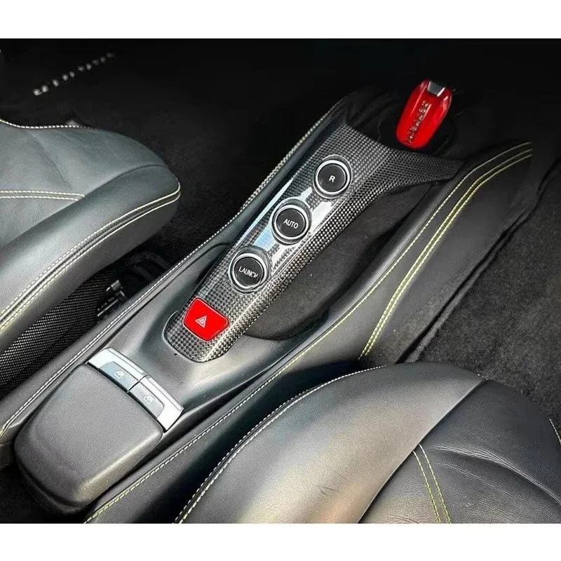 Für Rechtslenker 488 GTB Spider RHD Auto Dry Carbon Fiber Center Konsole Schalter Basis Abdeckung Innen Kits Zierleisten