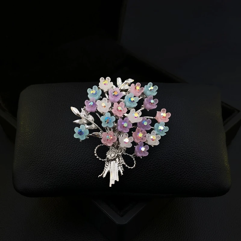 

2077 Exquisite Bouquet Brooch Flower Puff Corsage High-end Luxury Pin Sweet Fashion Accessories for Women Clothes Jewelry Gifts