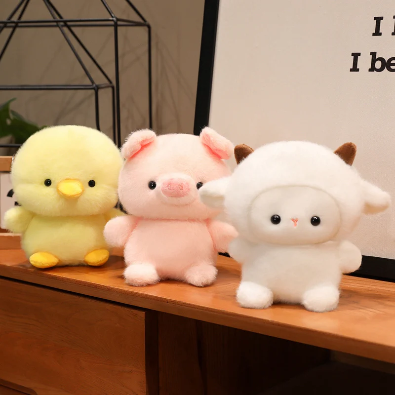 ตุ๊กตาสัตว์น่ารัก ของเล่นตั้งโต๊ะ หมู กระต่าย แกะ หมี ไก่ นาก หมอนอิง ของตกแต่งรถยนต์ ของขวัญนุ่มนิ่มสำหรับเด็ก