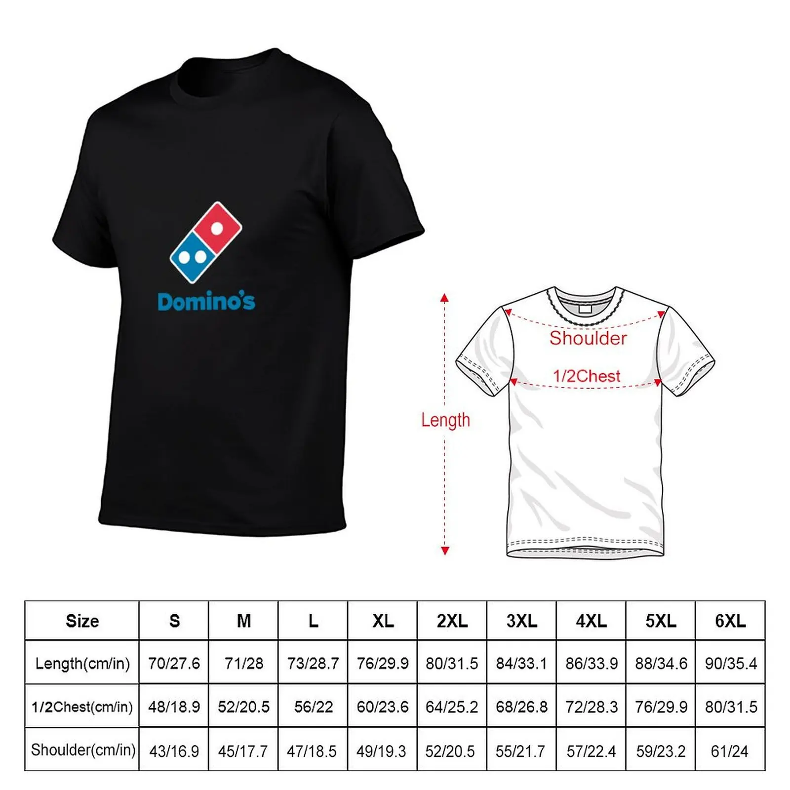 Dominos Pizza Essential T-Shirt Basic Solid Color Short Sleeve Cotton Top