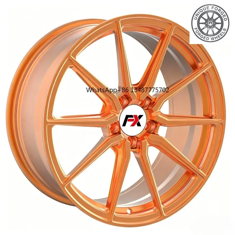 26 Style Factory Custom Bright Orange Aluminum Alloy Forged Wheels 18 19 20 21 22 Inch Sport Modification Rims For Sports Cars