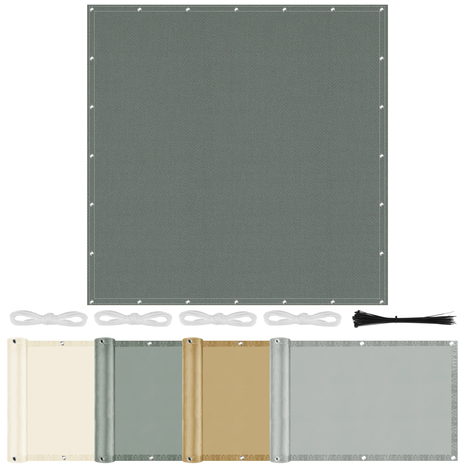 Waterdichte schaduwdoek met oogjes Campingtent Tarp Schaduwafdekking Hangmat Regenluifel voor kamperen Wandelen Luifel Zonwering - afbeelding 2