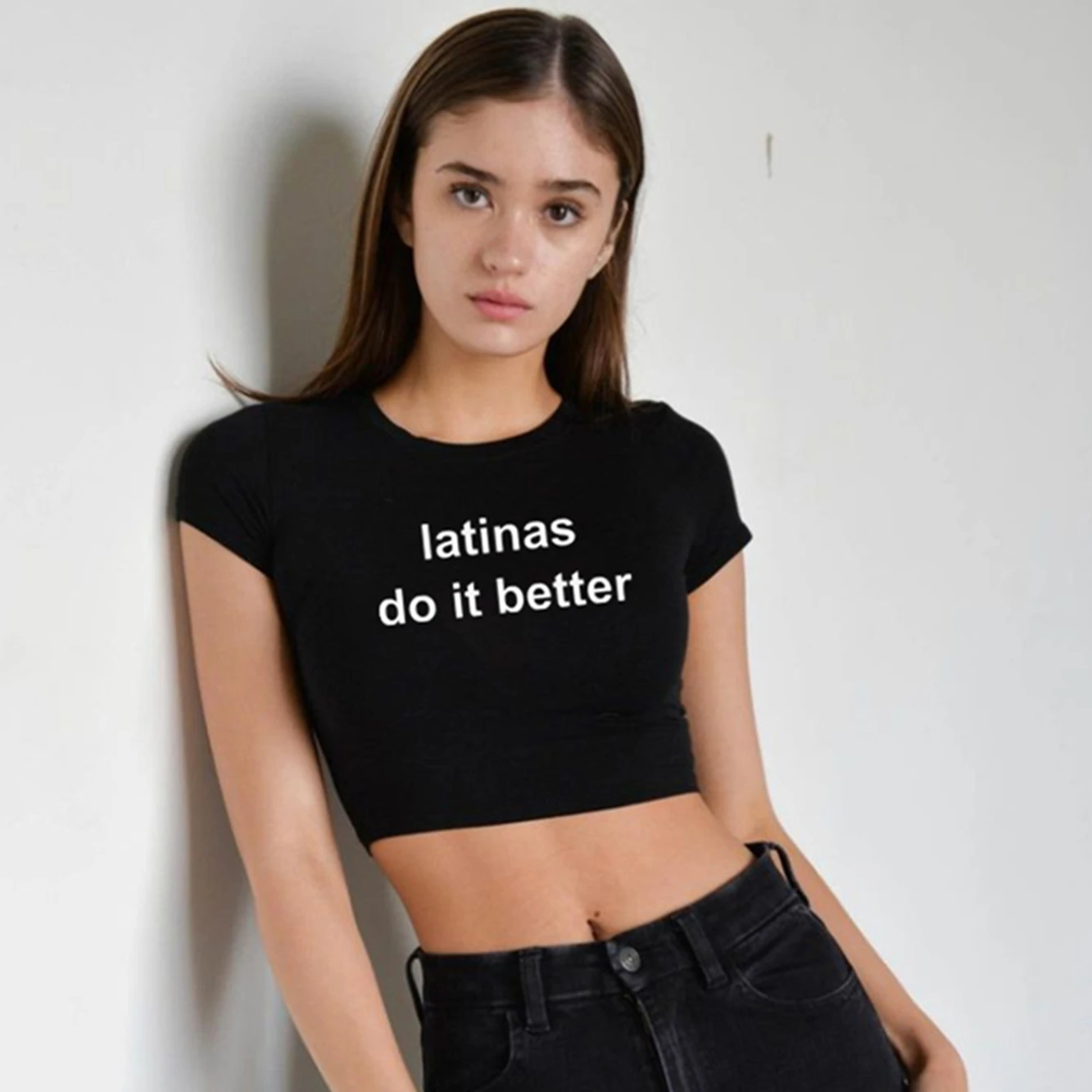 Latinas Do It Better Girls Crop Top Summer Fashion Baby Tee Y2K Clothing Cotton Trendy Crop Shirts