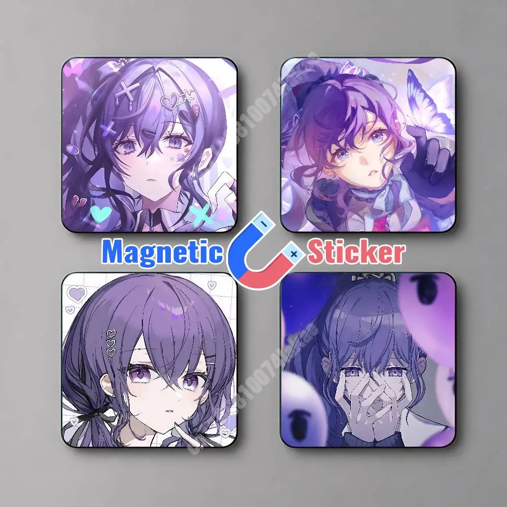 Nightcord 25 Mafuyu Asahina Magnetic Sticker Reusable Fridge Decal for Metal Surfaces Magnet