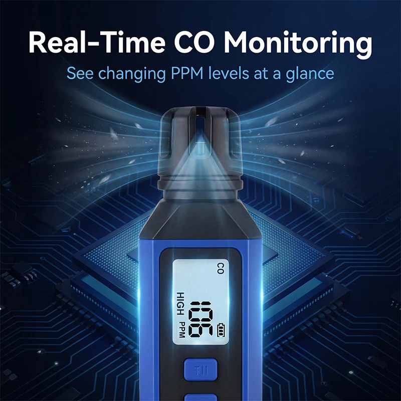Portable Pen-Type Carbon Monoxide Detector Air Quality Tester 0-1000ppm with LCD Display for Home Safety