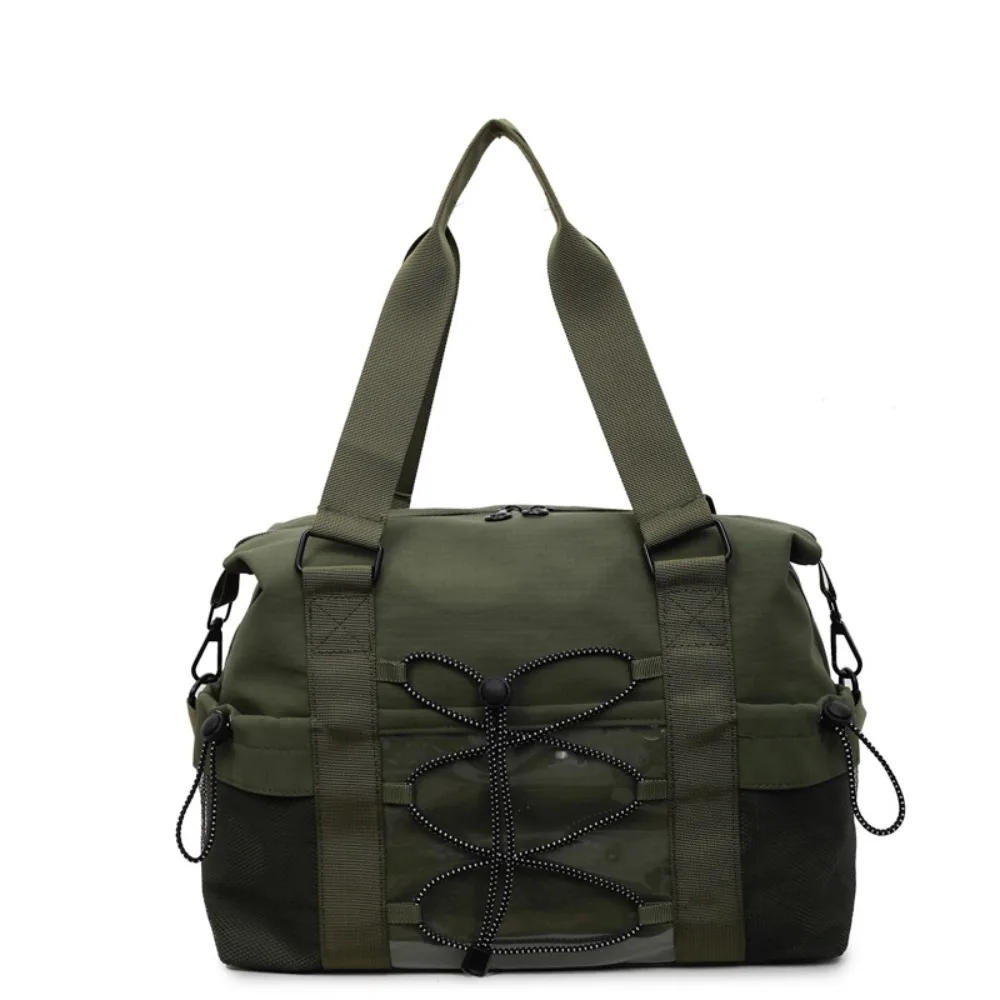 

Casual Casual Nylon Tote Bag Drawstring Solid Color Travel Luggage Bag Portable Lightweight Sports Fitness Bag Travel