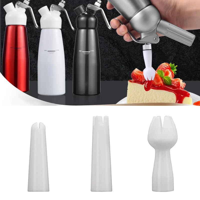 3 Pcs/Set Whip Cream Dispenser Part Whipped Chargers Holder Base Tips Holder Dining Bar