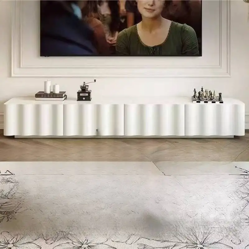 확장형 TV 캐비닛 빈티지 화이트 아이템 바닥형 소형 TV 스탠드 럭셔리 노르딕 실내 가구