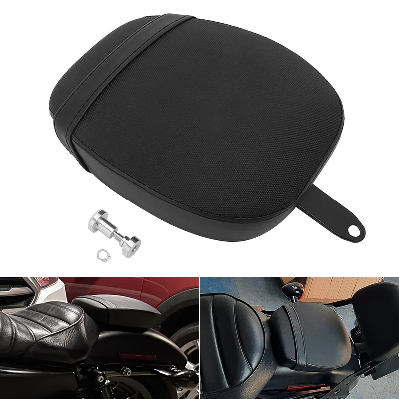 

Motorcycle Rear Passenger Seat PU Leather Pillion Black For Harley Sportster Forty Eight 48 72 2010-2015