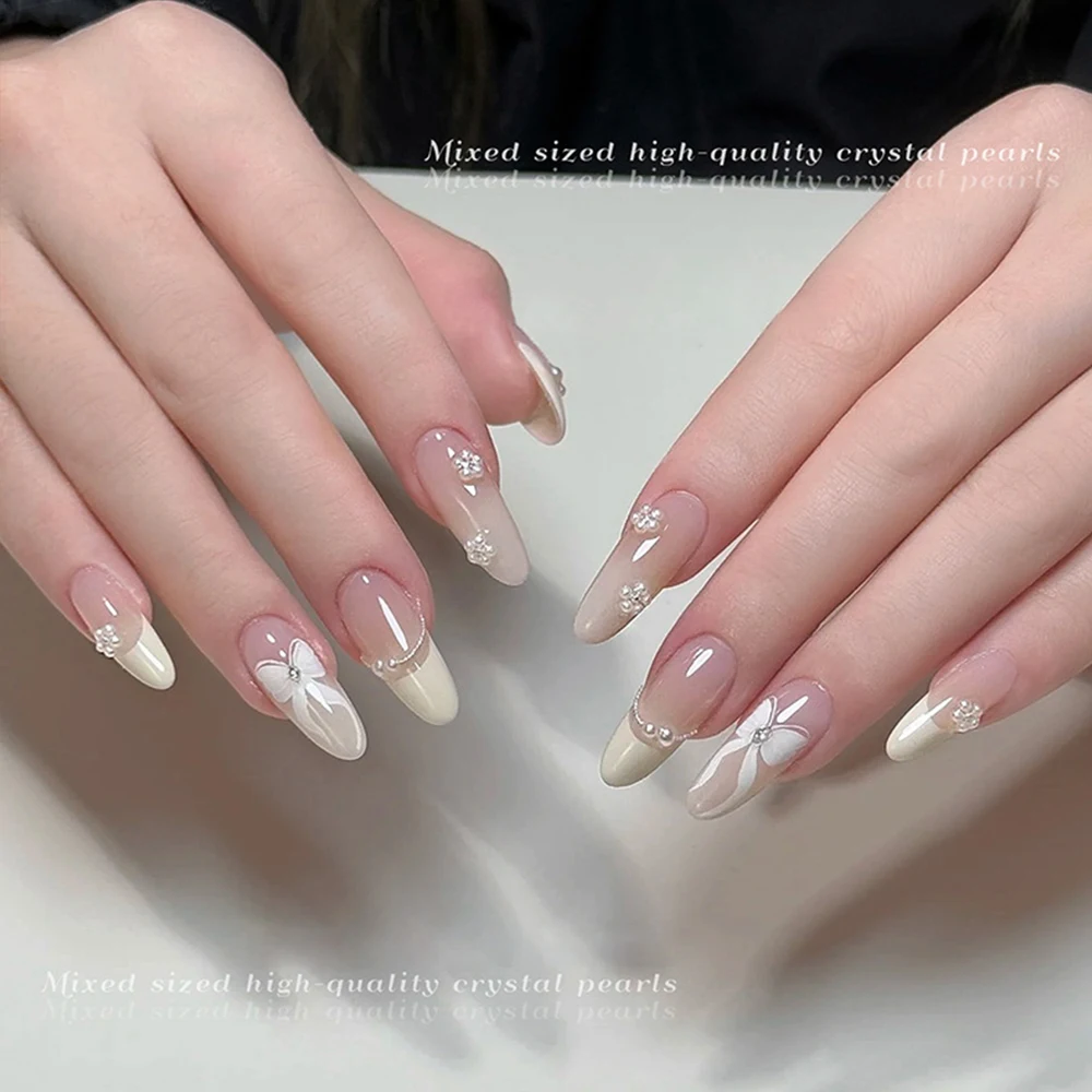 1/2 صناديق فاخرة نصف مستديرة اللؤلؤ مسمار السحر 2-5 مللي متر مختلط الحجم الأبيض اللؤلؤ الكرة مسمار الفن الراين اللؤلؤ والمجوهرات مانيكير أجزاء