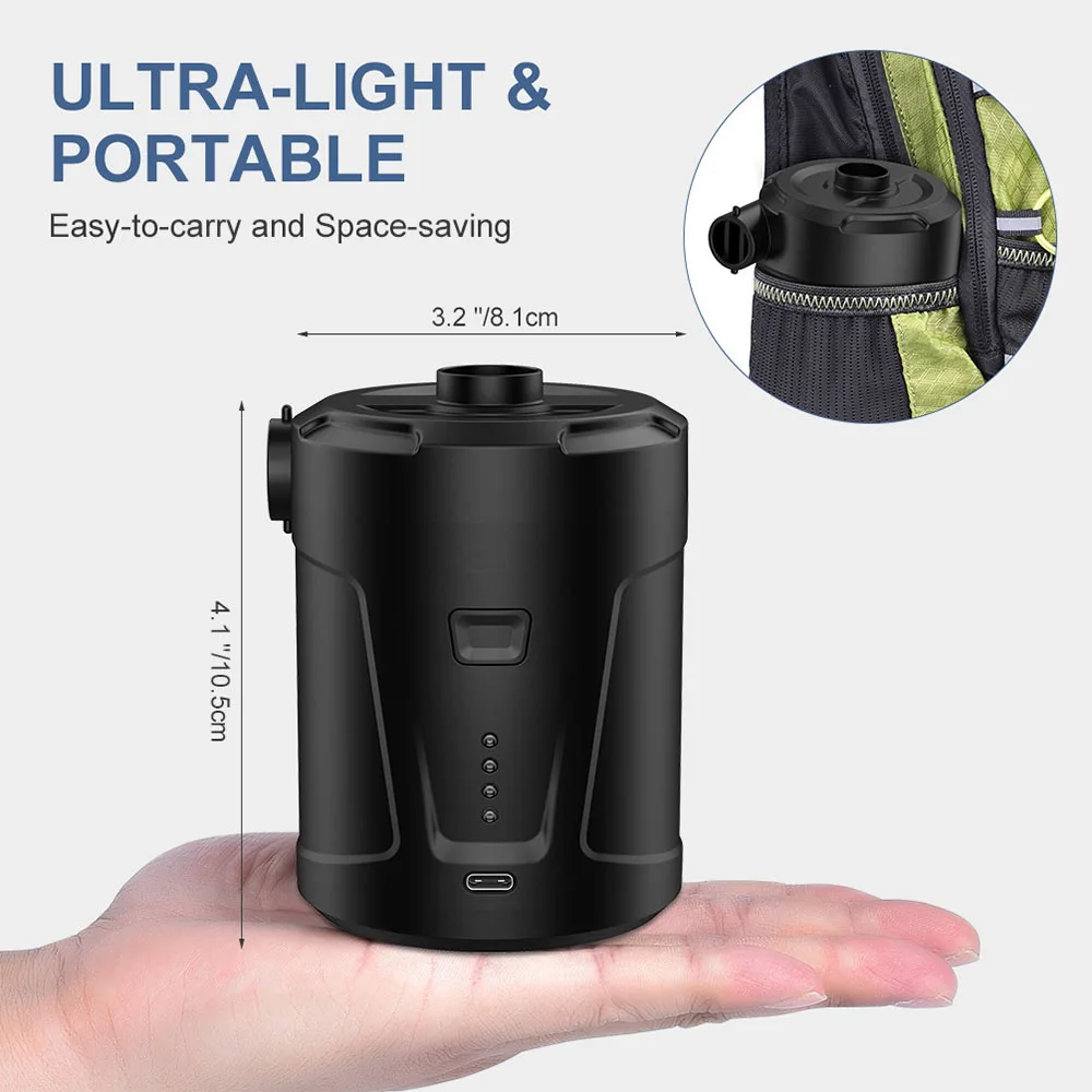 1 Set Outdoor Multifunctional Suction and Inflation Pump Large Capacity 5200mAh, Swimming Circle Fast Inflation image 3