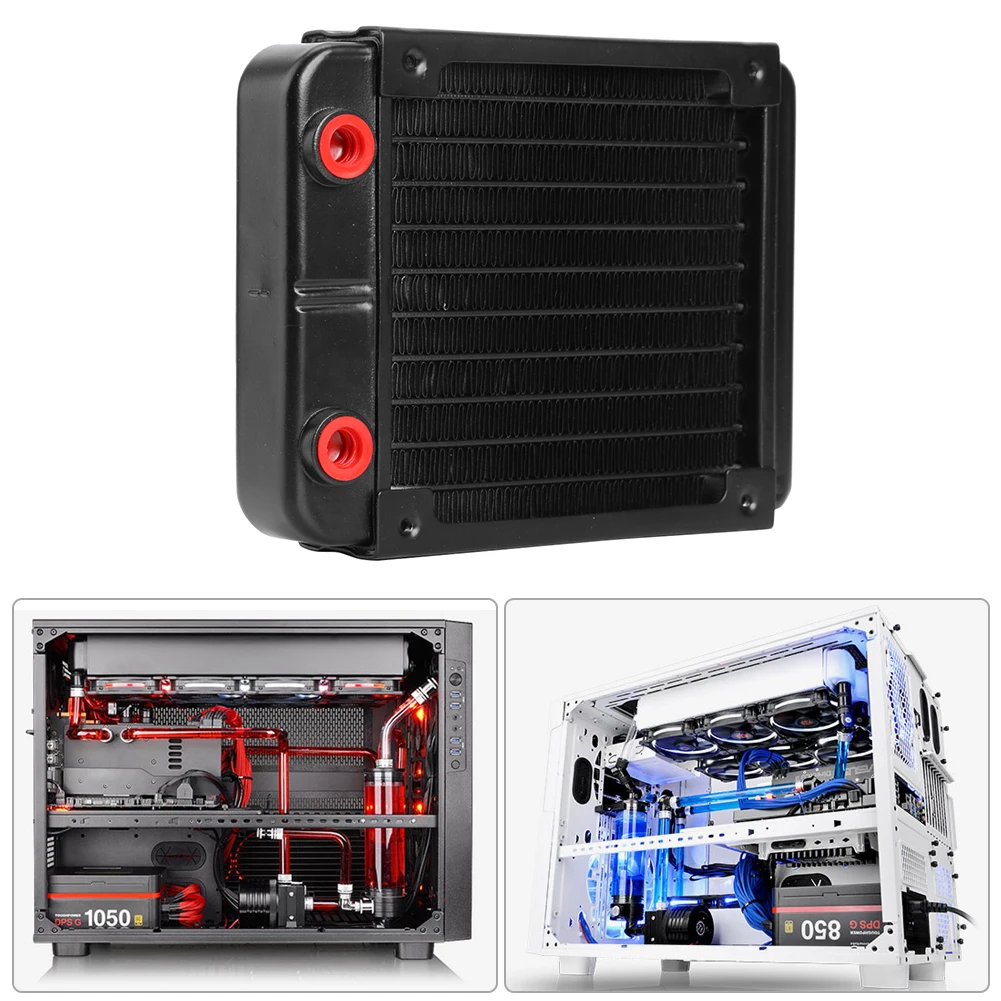 120mm Water Cooling Radiator G1/4 Thread Aluminum Heat Exchanger Radiator 10 Pipe Computer PC Water Cooling System Part