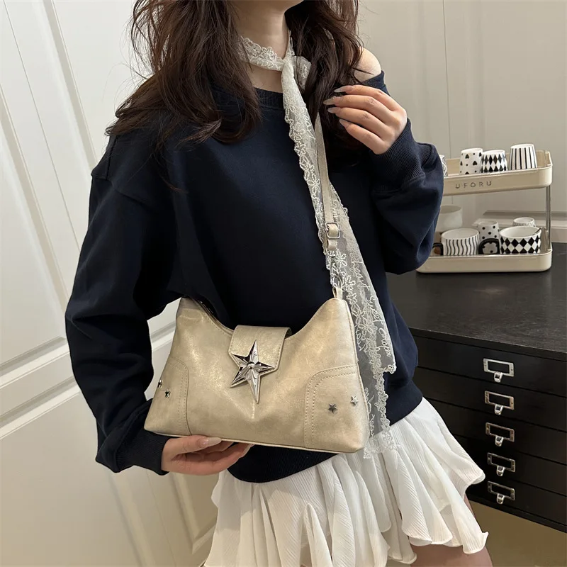 فاسق نمط ستار تصميم المرأة الأفاق حقائب كتف عادية Y2k كول الساخن الفتيات بولي Crossbody حقيبة ركاب الإناث حقائب الهاتف محفظة