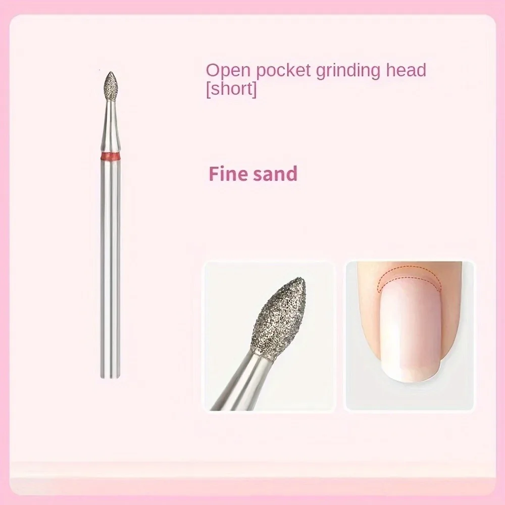 مجموعة لقم مثقاب أظافر احترافية على شكل لهب من المطاحن الروسية، لدغ تنظيف البشرة، تدريبات مانيكير كهربائية، أظافر غير معطرة