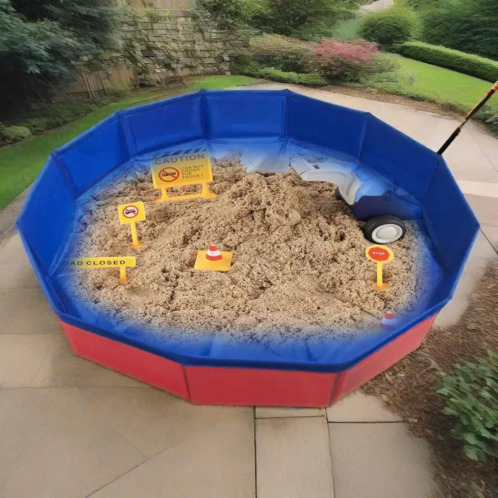 Caixa de areia ao ar livre crianças praia areia brinquedos verão ao ar livre jogar poço de areia, moldes de areia, banho de animais de estimação, areia e mesa de água para crianças