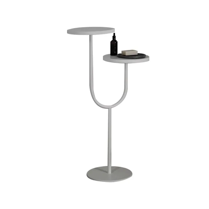 

Round Multi-Tiered Plant Display Stand Two-Tiered Scatter Rack Made Of Stainless Steel And Marble