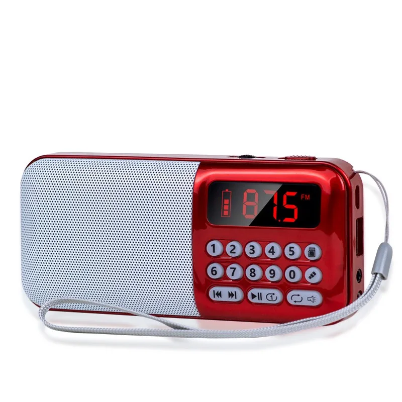 Portable Old People's Radio Receiver Digital FM Radio with Rechargeable Battery MP3 Player with Bass Supports U Disk TF Card